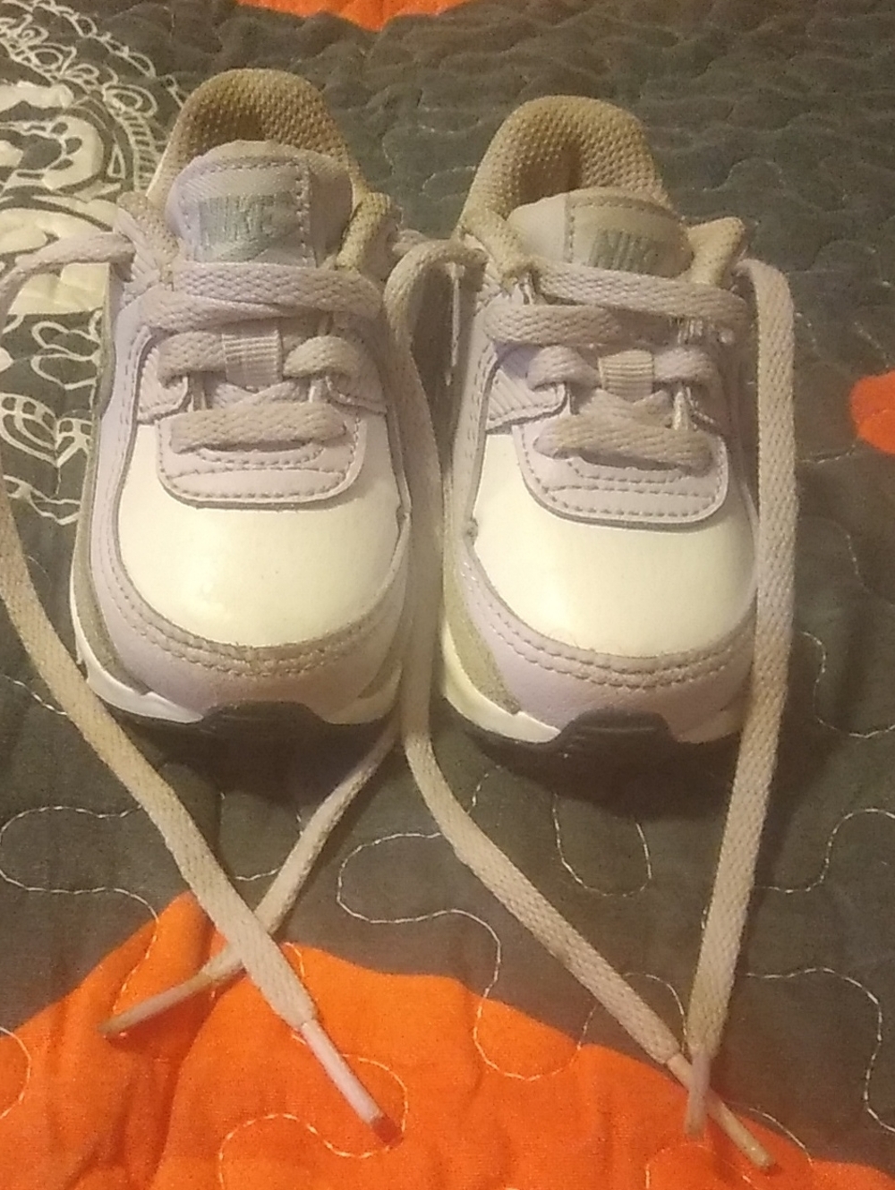 Kids Nike's White and Light Purple